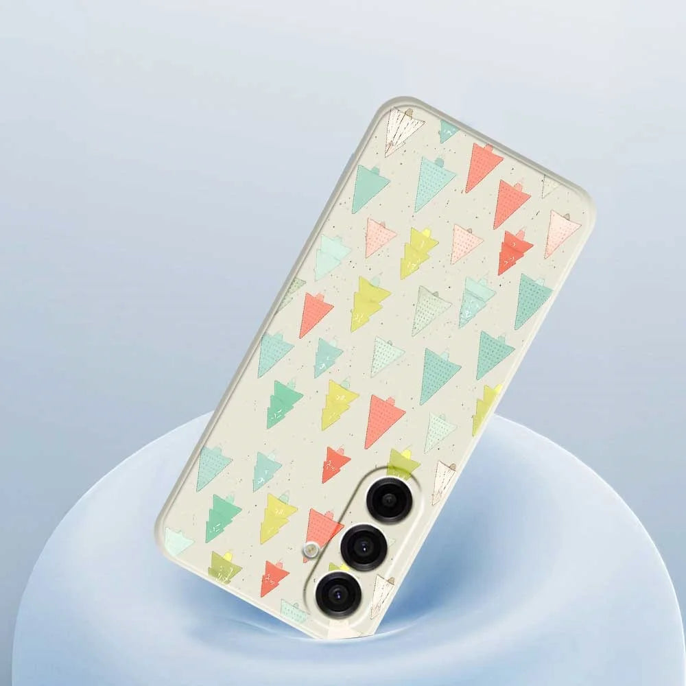 For Samsung Galaxy A18 5G / A18 4G / A17 5G / A17 4G Case Colorful Trees Pattern Printing Straight Edge TPU Phone Back Cover - Beige - 5