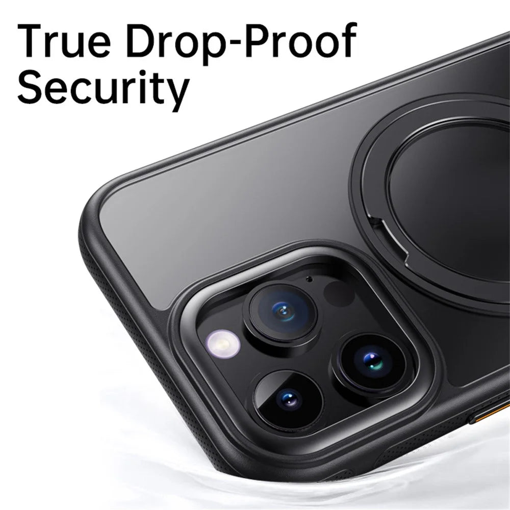 For iPhone 13 Pro Max Case Compatible with MagSafe Kickstand TPU PC Phone Back Cover - Black - 6