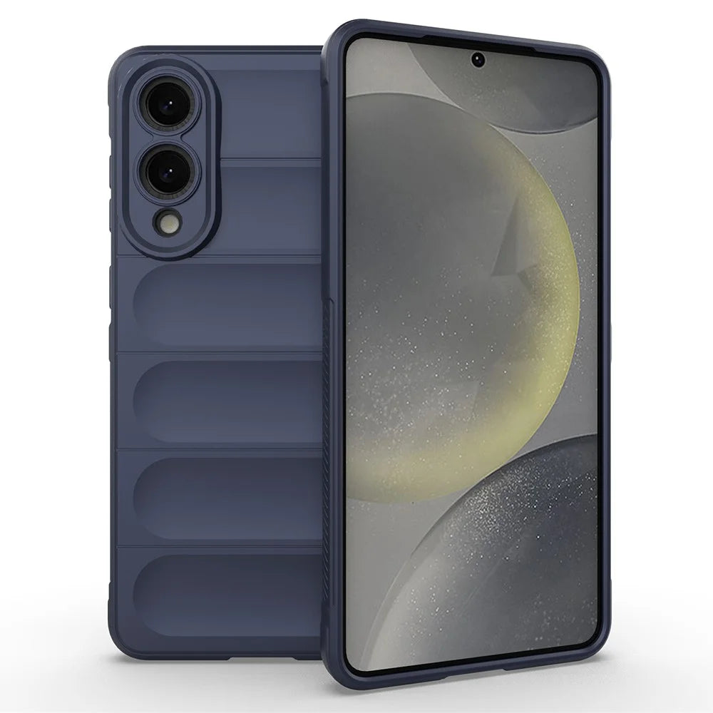 AMORUS For Samsung Galaxy S25 Edge Case Shockproof Soft TPU Rugged Phone Back Cover - Dark Blue - 1