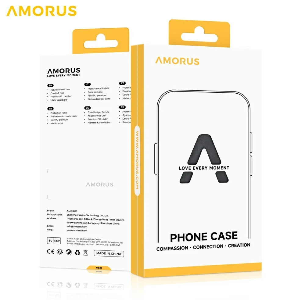 AMORUS For Samsung Galaxy Z Fold7 5G Case Shockproof Hard PC Rugged Phone Back Cover - Black - 2