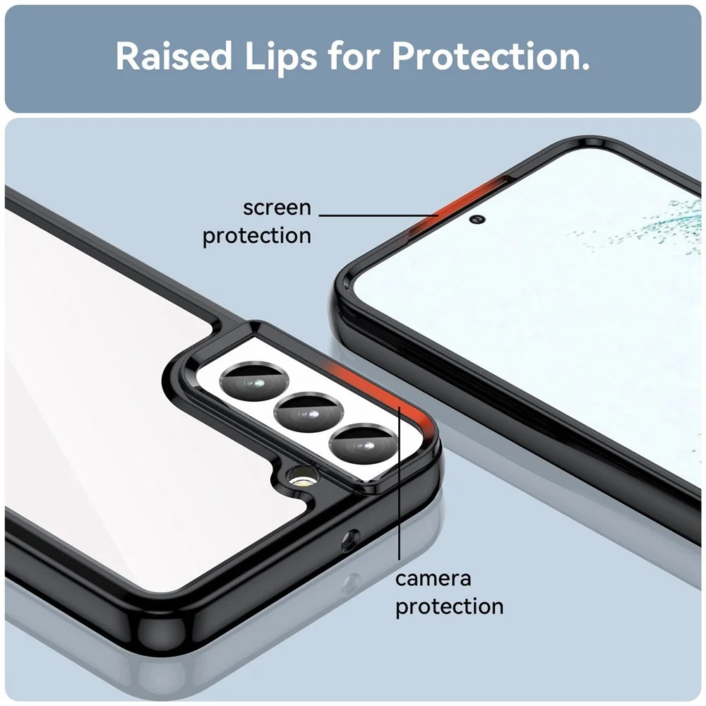 For Samsung Galaxy S23 TPU Bumper Acrylic Back Phone Case Drop-proof Protective Cover - Black - 6