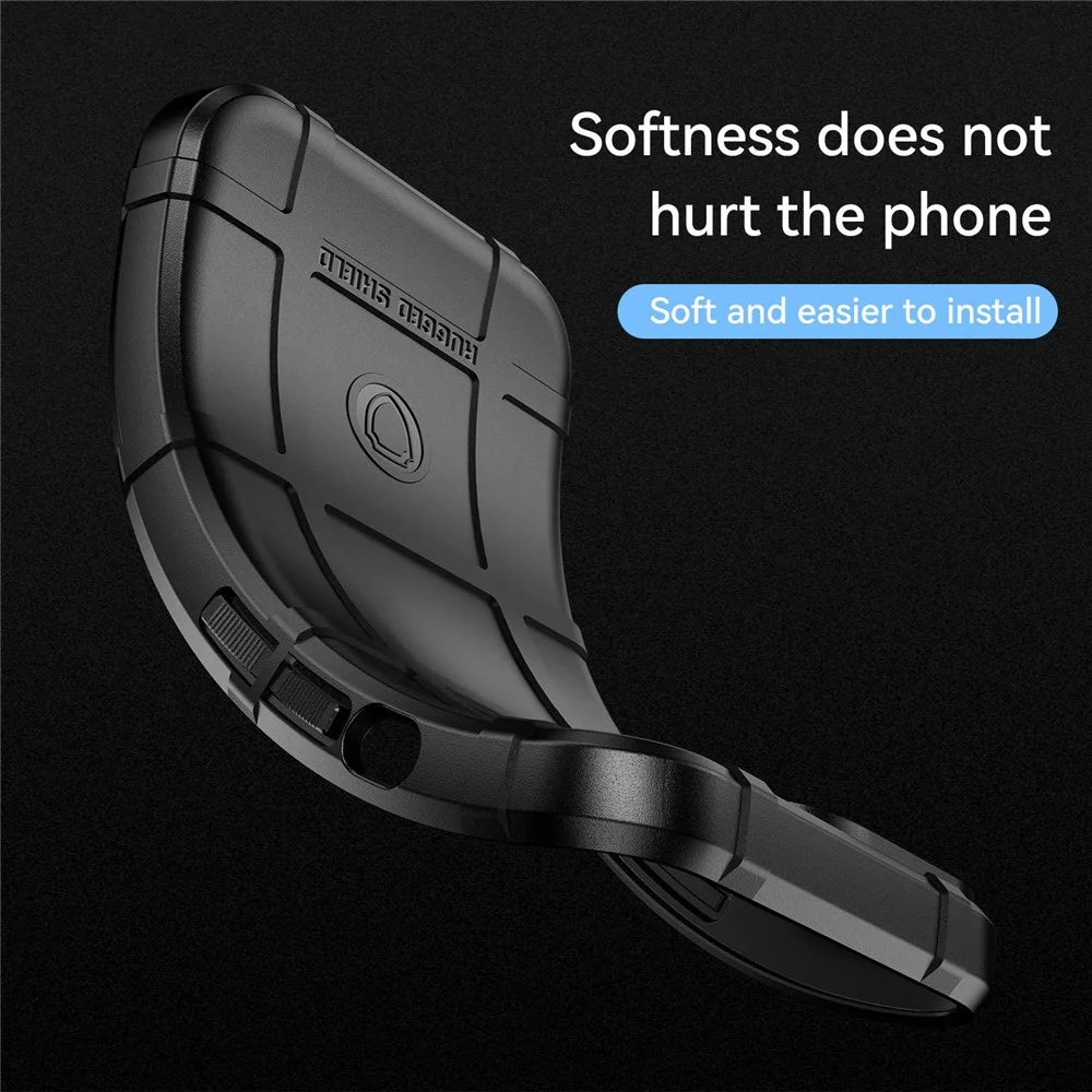 For Samsung Galaxy S23+ Cell Phone Case Rugged Square Grid Texture Drop-proof TPU Back Cover - Black - 6