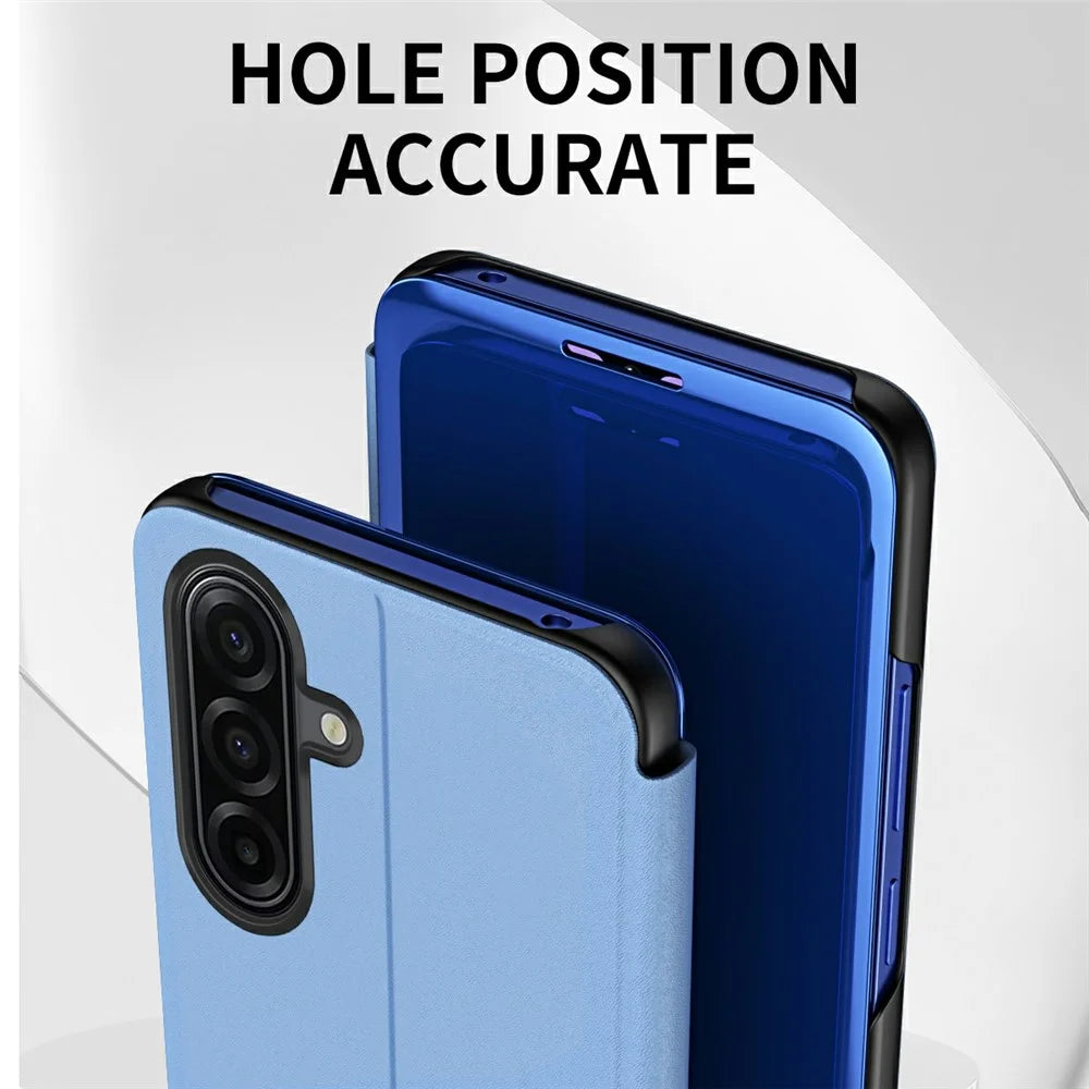For Samsung Galaxy A17 5G / A17 4G Flip Leather Cover with Stand Full Body Protective Phone Case - Blue - 5