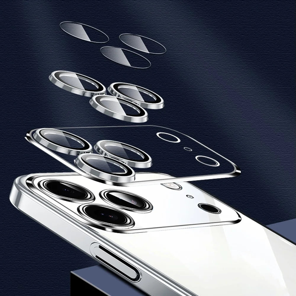 SULADA JINGJIA Series For iPhone 17 Pro Max Case Electroplating Hard PC Clear Phone Case with Lens Film - Black - 2