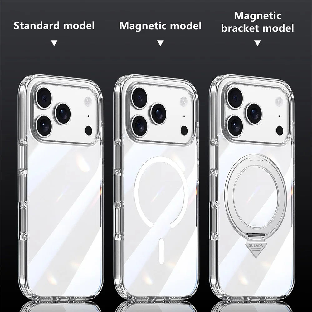SULADA For iPhone 17 Pro Case Compatible with MagSafe TPU + PC Crystal Clear Phone Cover - 4