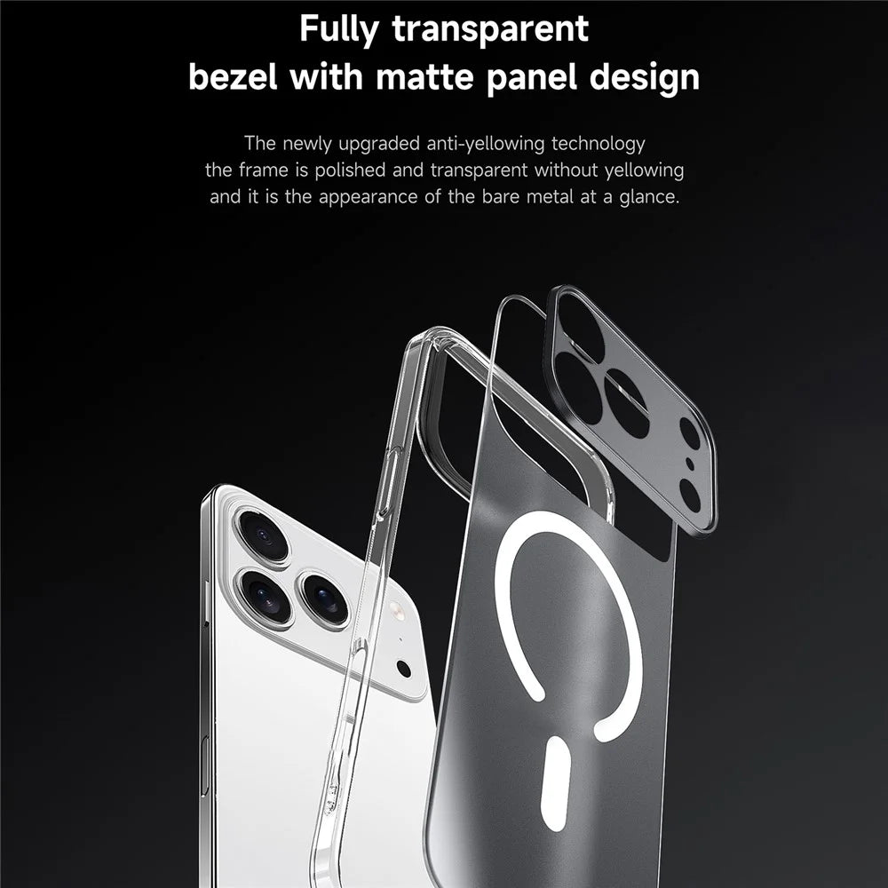 SULADA For iPhone 17 Pro Case Compatible with MagSafe PC+TPU Matte Translucent Back Cover - 5