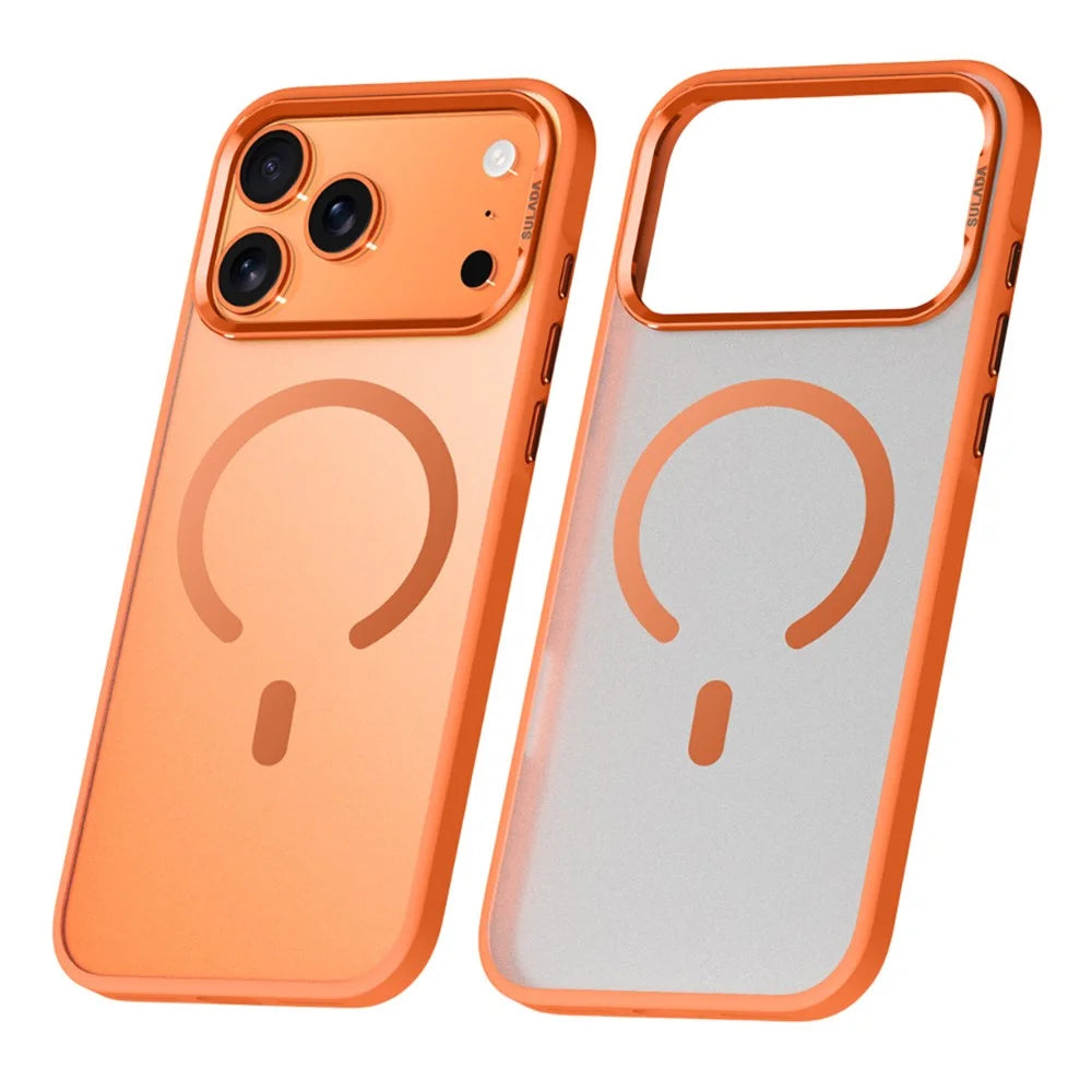SULADA For iPhone 17 Pro Max Case Compatible with MagSafe PC + TPU Phone Cover - Orange - 1
