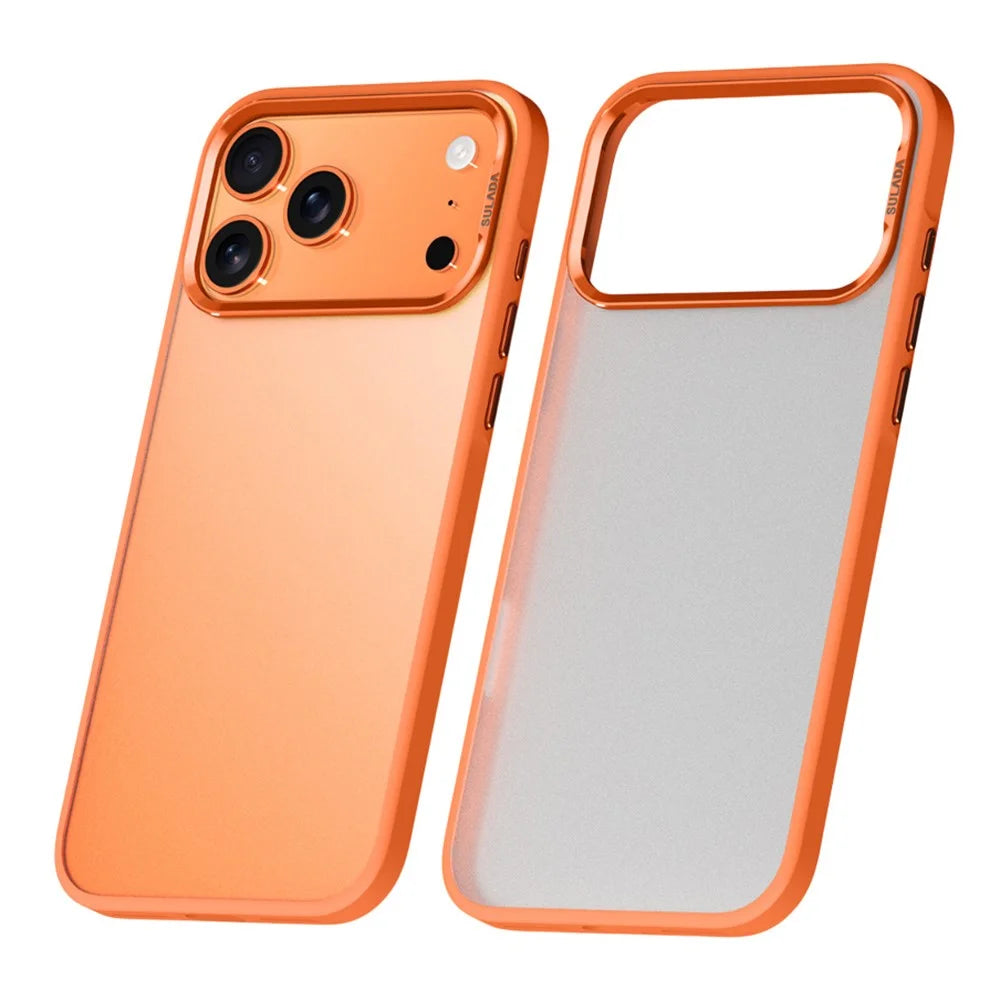 SULADA For iPhone 17 Pro Max Case PC+TPU Shockproof Matte Phone Protector Cover - Orange - 1