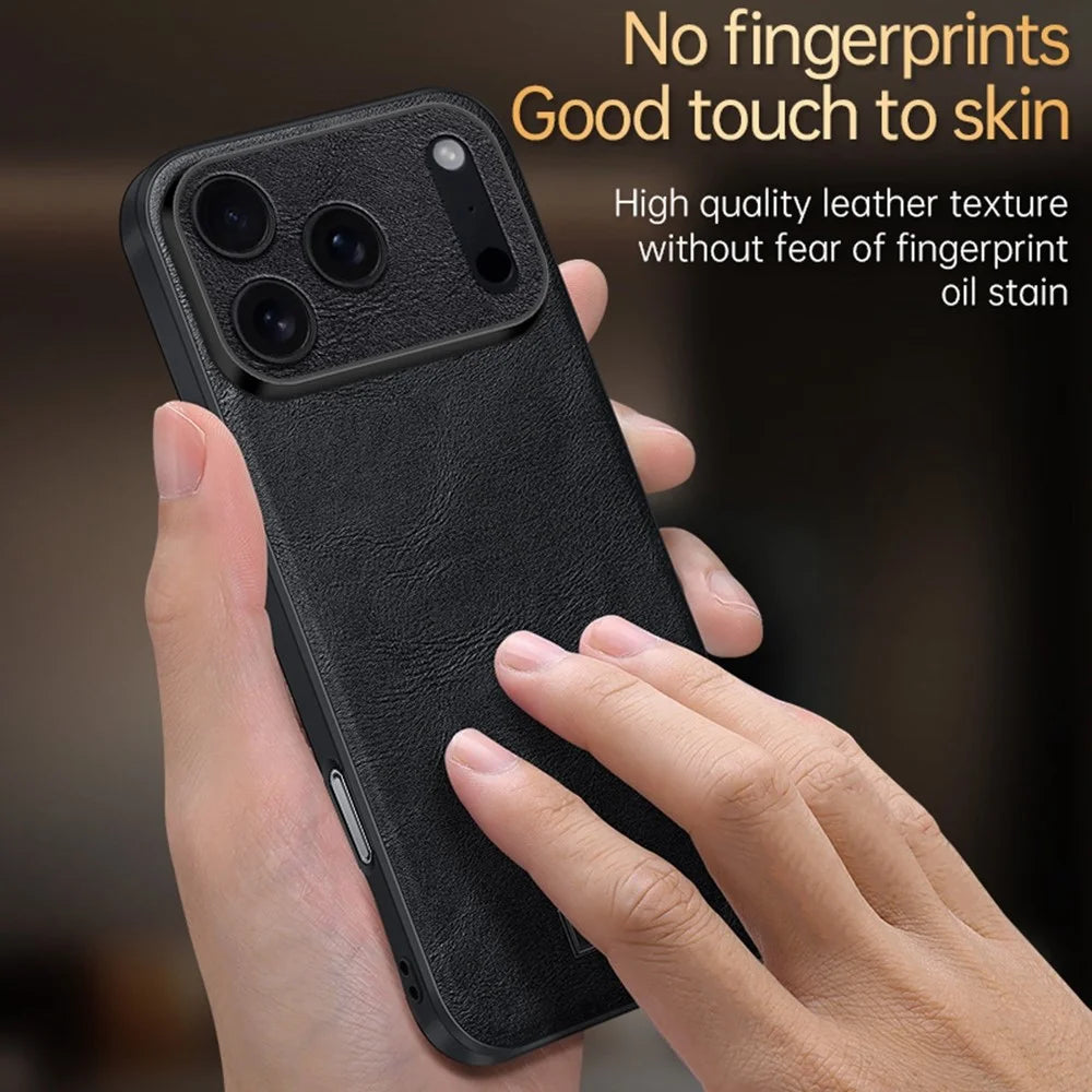 SULADA For iPhone 17 Pro Max Case PU Leather + TPU + PC Back Phone Cover - Black - 2