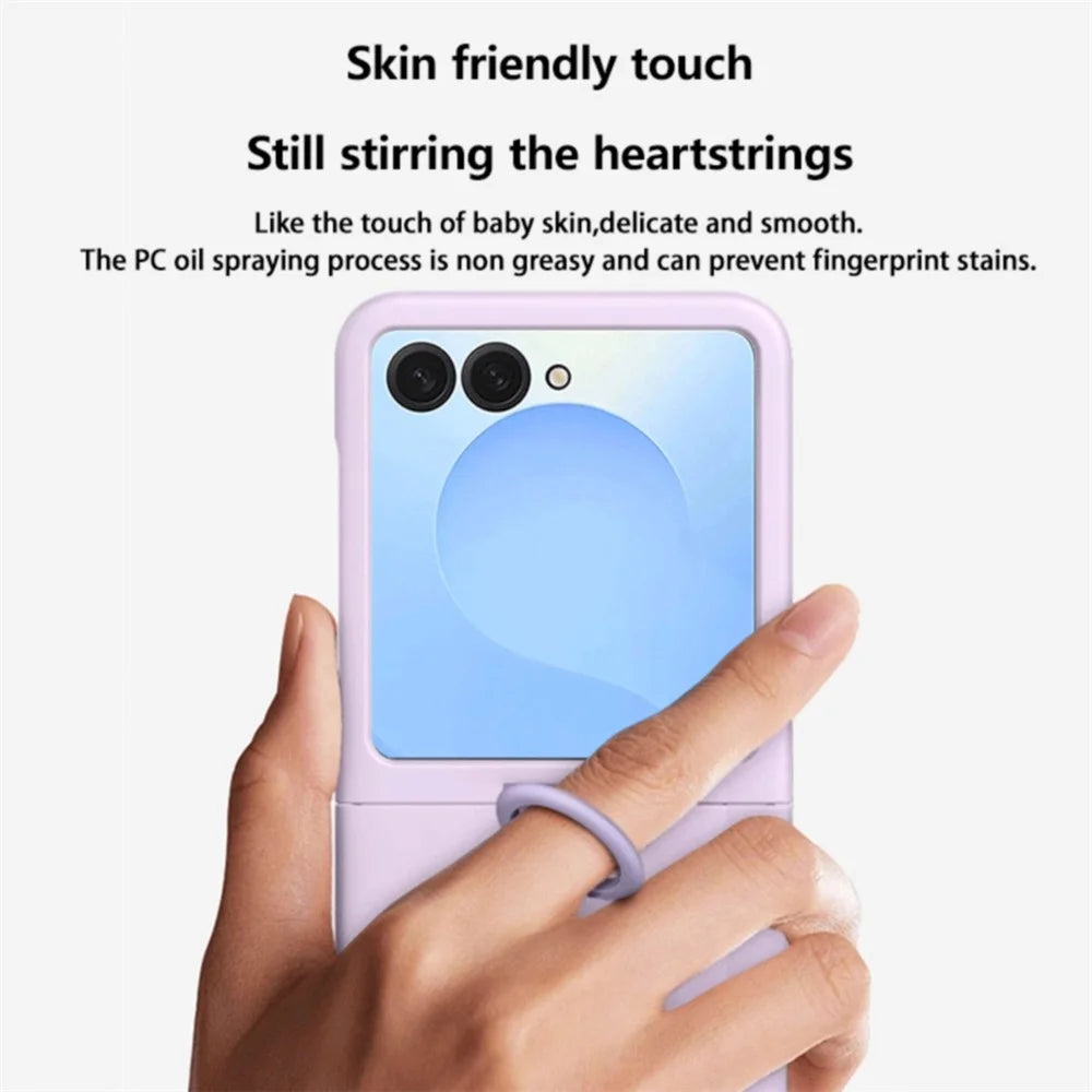 For Samsung Galaxy Z Flip7 5G Case Skin-touch PC + TPU Phone Cover with Ring Holder - Gradient Purple - 3