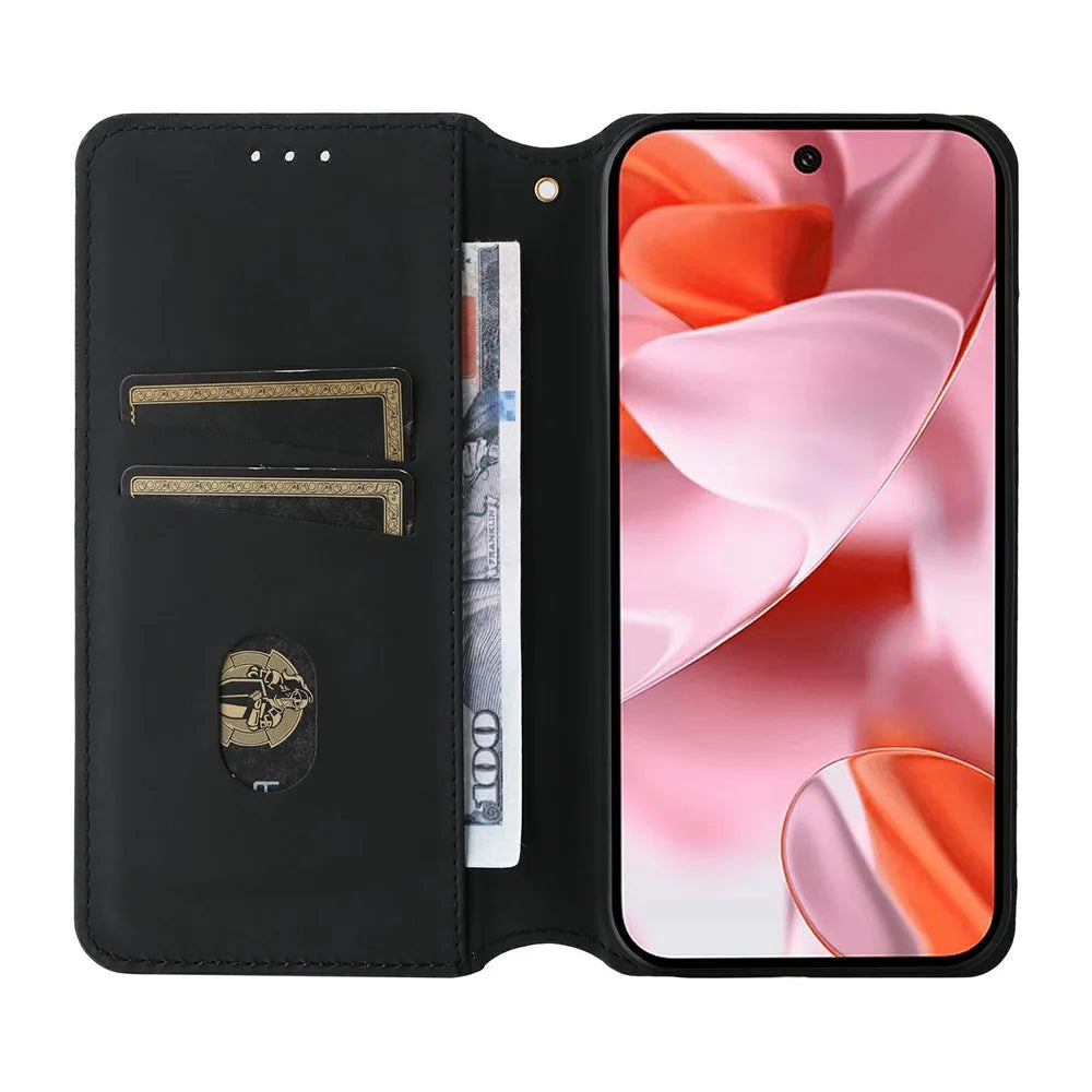 For Google Pixel 10 / 10 Pro Case Wallet Rhombus Imprinted Leather Phone Cover - Silver - 2