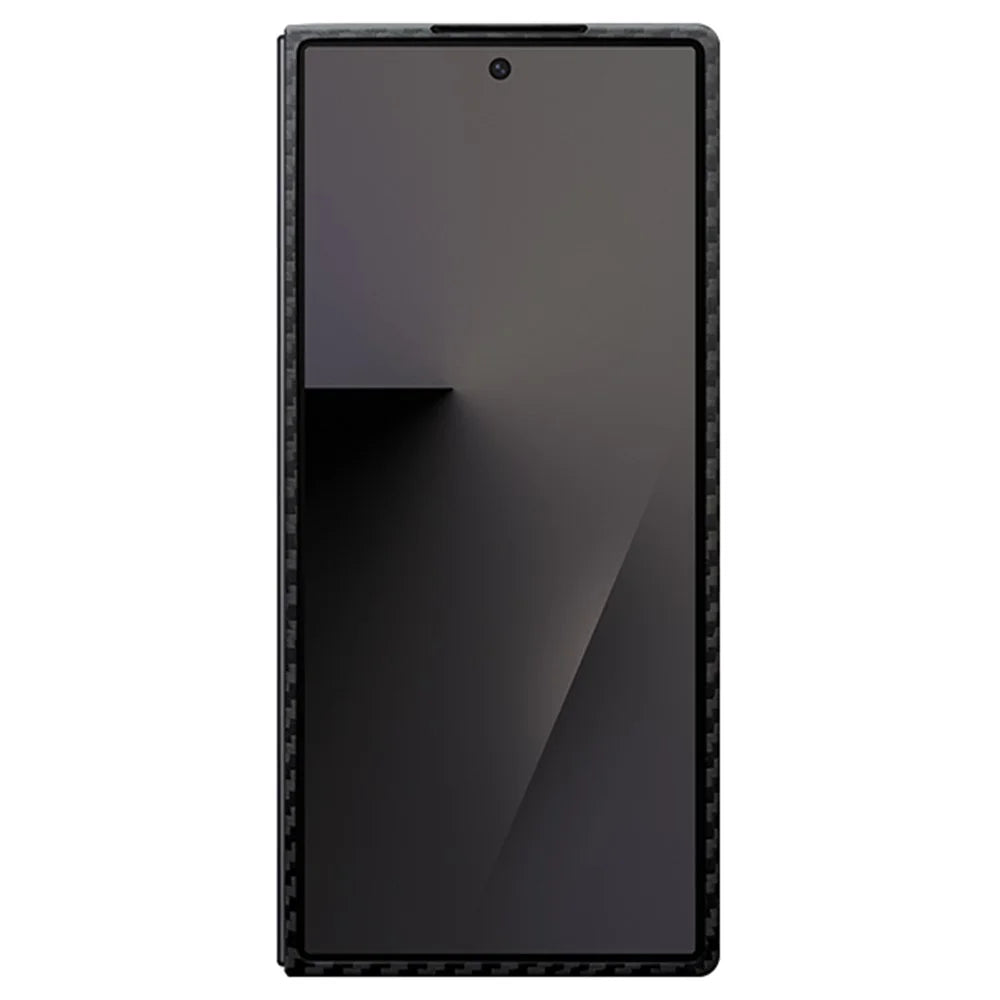 For Samsung Galaxy Z Fold7 5G Magnetic Case 1500D Coarse Texture Aramid Fiber Phone Cover Precision Cut-Out - Black - 2