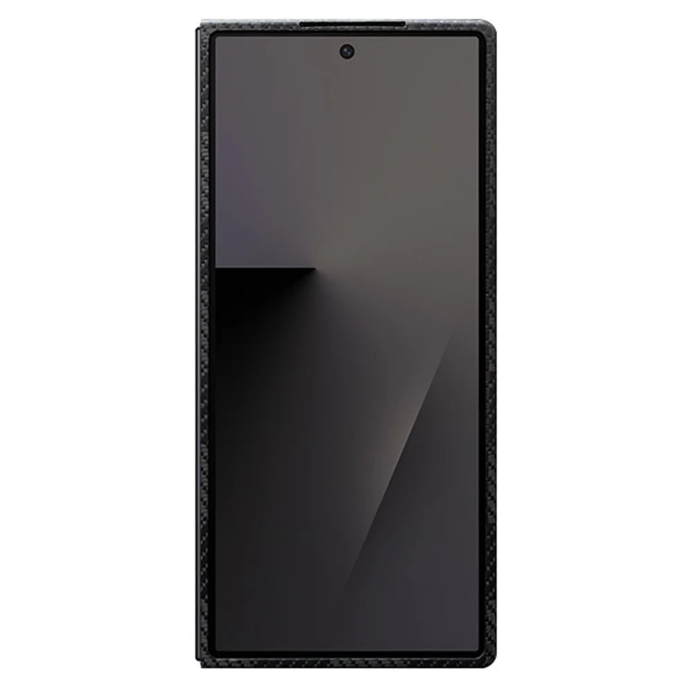 For Samsung Galaxy Z Fold7 5G Magnetic Case Precise Cutouts Square Grid Texture Aramid Fiber Phone Cover with Front Frame - 2