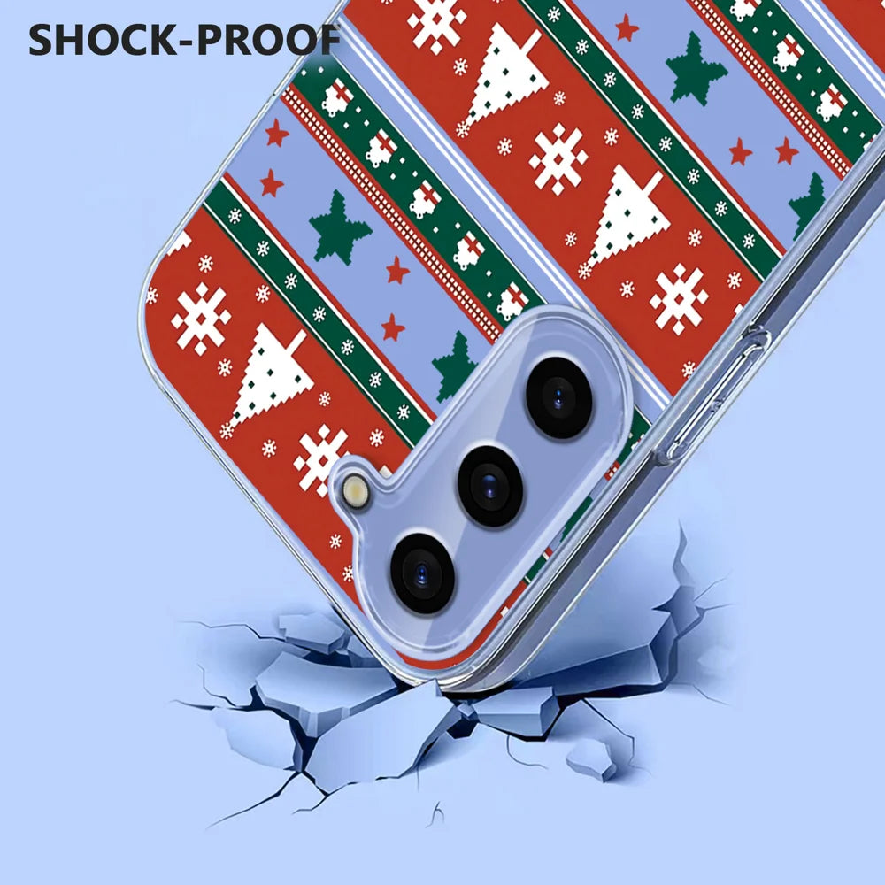 For Samsung Galaxy S25 / Galaxy S24 Case Christmas Themed Pattern Printing TPU Phone Back Cover - Christmas Ribbons - 3