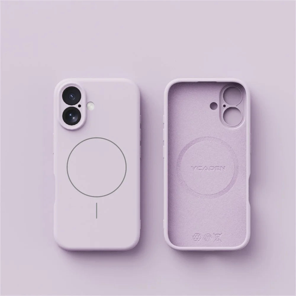 YCADEN For iPhone 16 Plus Case Compatible with MagSafe Precise Cutouts TPU Phone Back Cover - Morandi Purple - 2