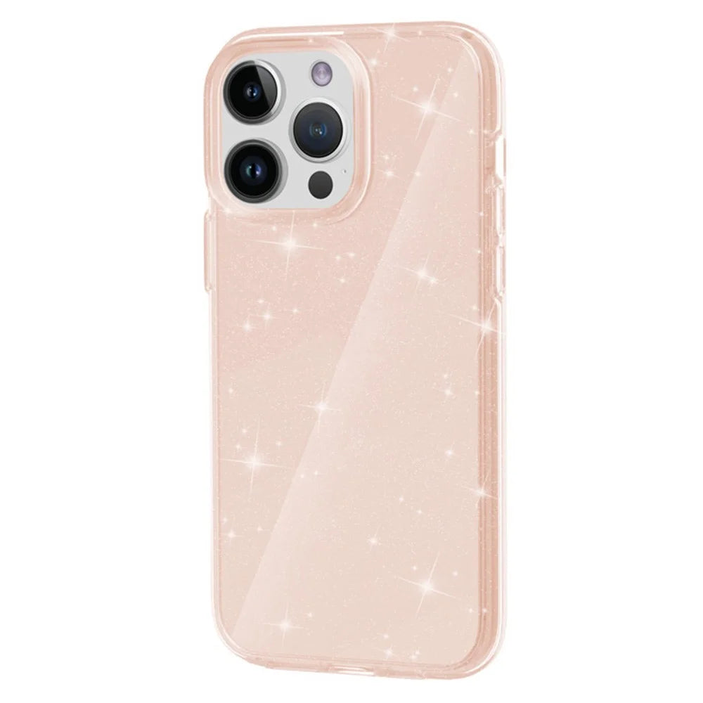 AMORUS For iPhone 12 Pro Max Case Soft TPU Hard PC Back Shockproof Phone Cover - Glitter Gold - 4