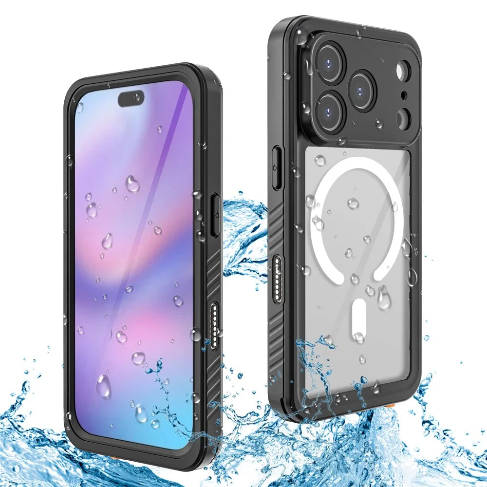 REDPEPPER FS / FM Series For iPhone 17 Pro Clear Case Compatible with MagSafe PC TPU PET IP68 Waterproof Phone Cover - 6