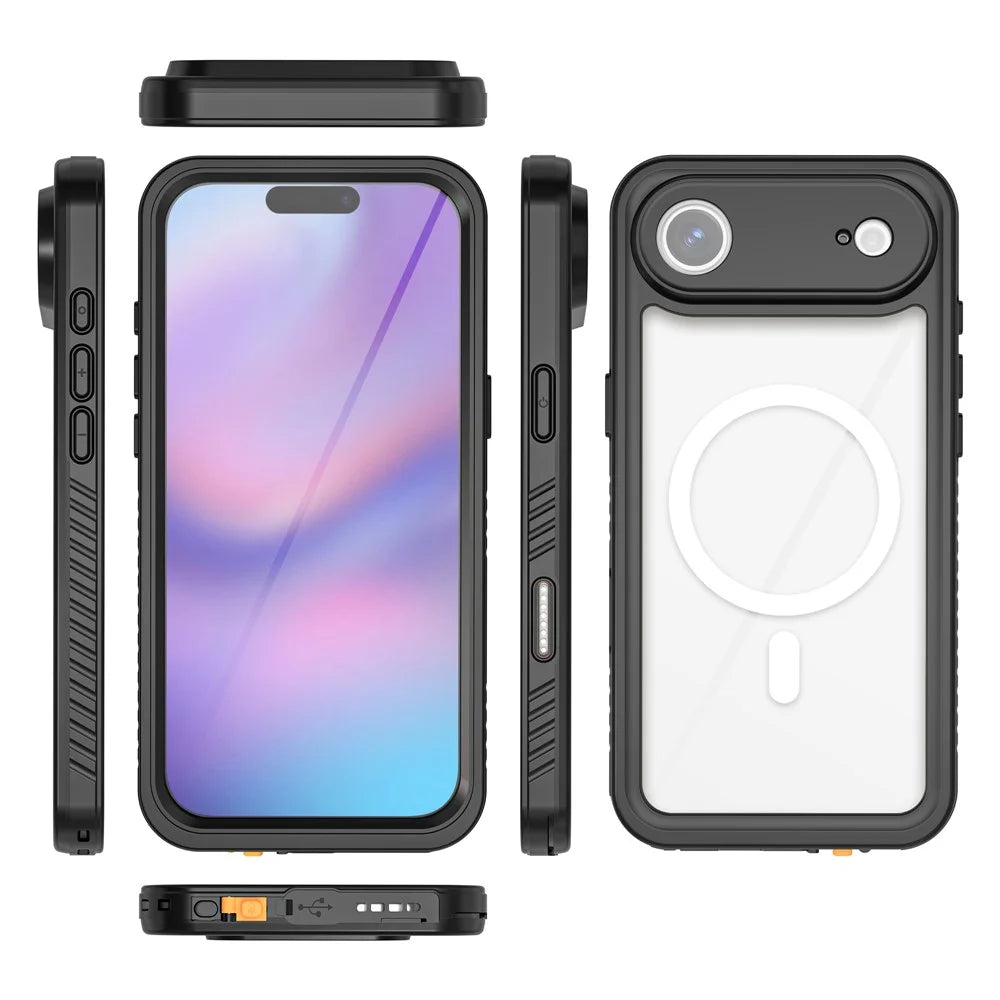 REDPEPPER FS / FM Series For iPhone Air Clear Case Compatible with MagSafe PC TPU PET IP68 Waterproof Phone Cover - 3