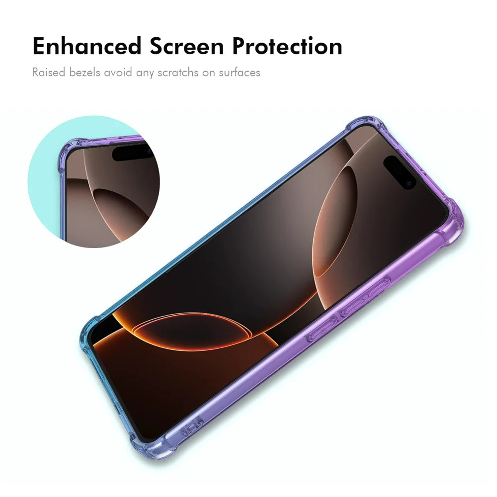 ENKAY For iPhone Air TPU Case  Thickened Four Corner Drop-proof Phone Back Cover - Purple / Blue - 3