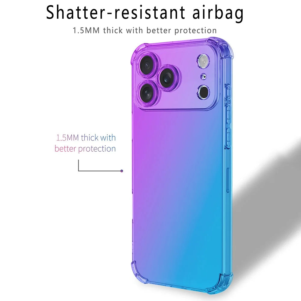 For iPhone 17 Pro Case Gradient Color TPU Phone Case Anti-Drop Phone Cover - Purple  /  Blue - 2