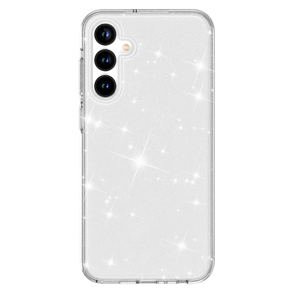 AMORUS For Samsung Galaxy A37 5G / A36 5G / A56 5G Case Soft TPU Hard PC Back Shockproof Phone Cover - Glitter White - 1