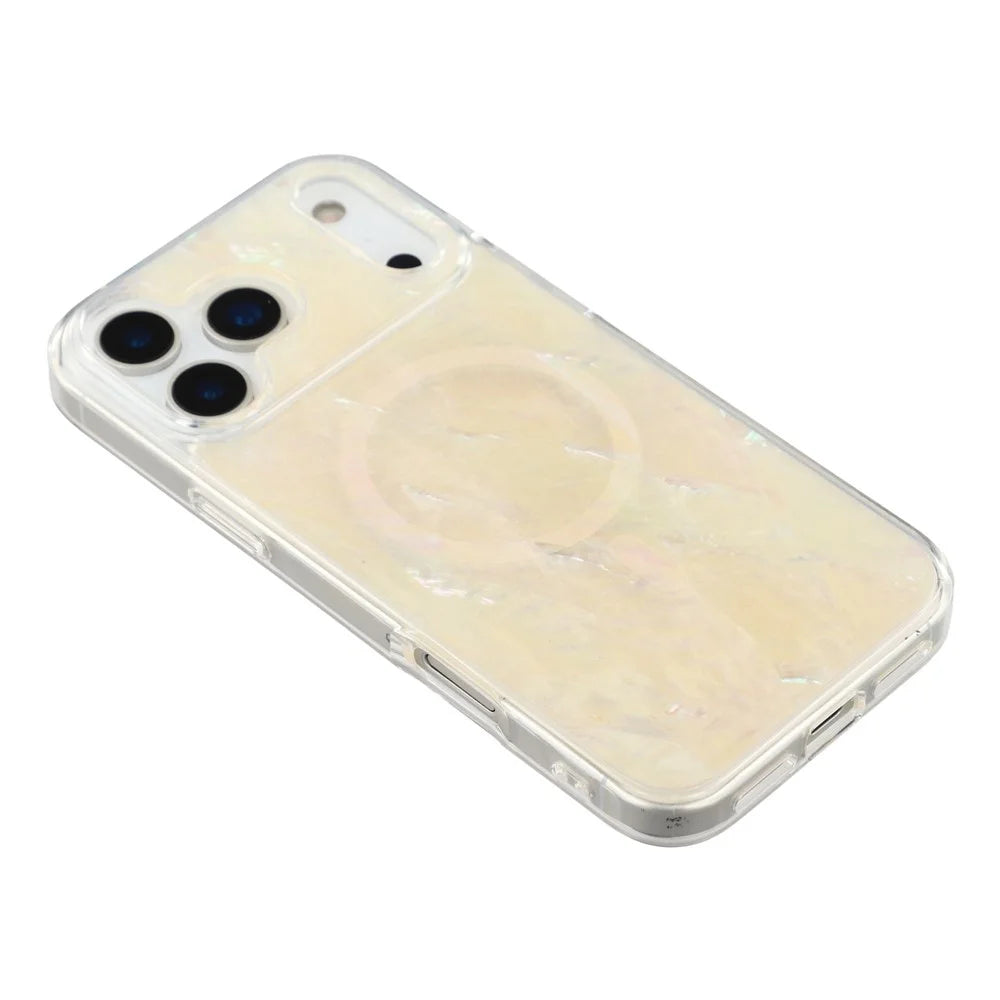 JAUCASE For iPhone 17 Pro Magnetic Case Natural Seashell Design TPU Phone Back Cover - Seashell Color - 5