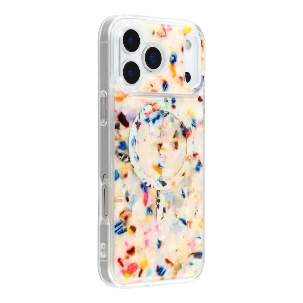 JAUCASE For iPhone 17 Pro Max Case Compatible with MagSafe Shell Design TPU + PC Phone Cover - Colorful Shell - 1