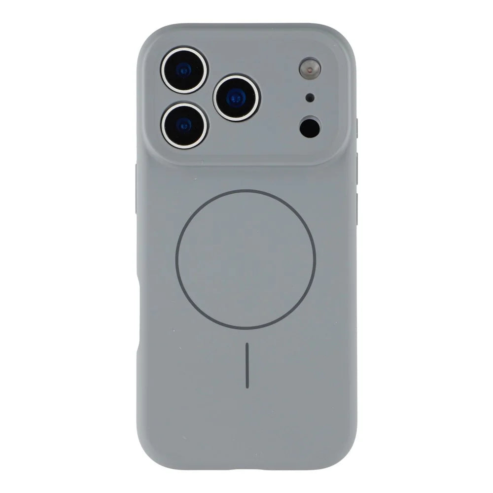For iPhone 17 Pro Max Case Compatible with MagSafe Liquid Silicone + PC Phone Cover with Camera Touch Control Button - Dark Grey - 3
