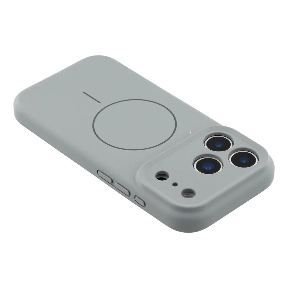For iPhone 17 Pro Max Case Compatible with MagSafe Liquid Silicone + PC Phone Cover with Camera Touch Control Button - Dark Grey - 5