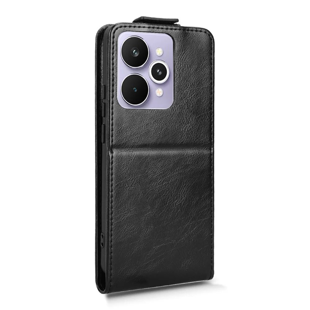 For Realme 15 Pro 5G  /  15 5G Stand Case Magnetic Clasp Vertical Flip Leather Phone Cover with Card Holder - Black - 7
