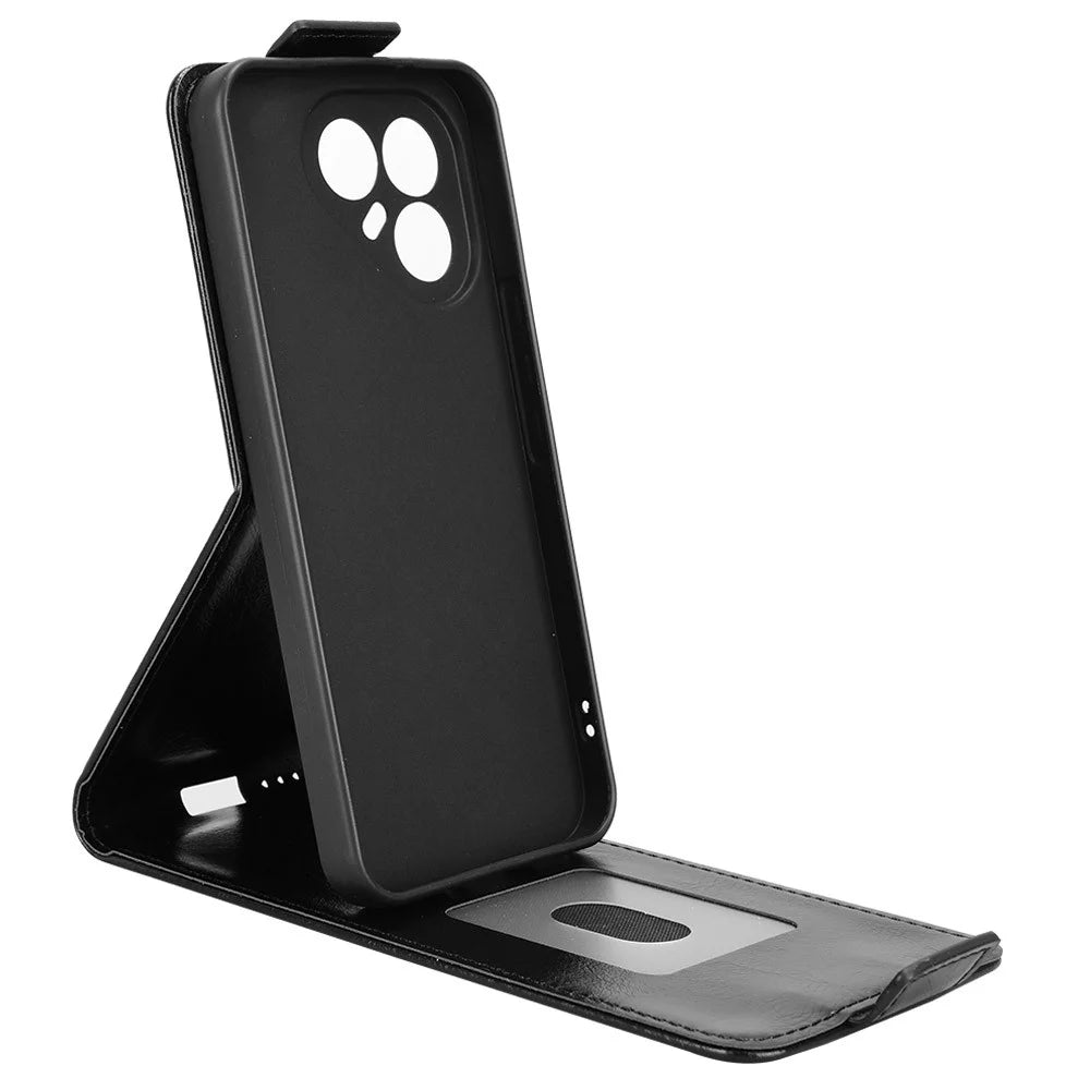 For TECNO Pova 7 Pro 5G Stand Case Magnetic Clasp Vertical Flip Leather Phone Cover with Card Holder - Black - 2