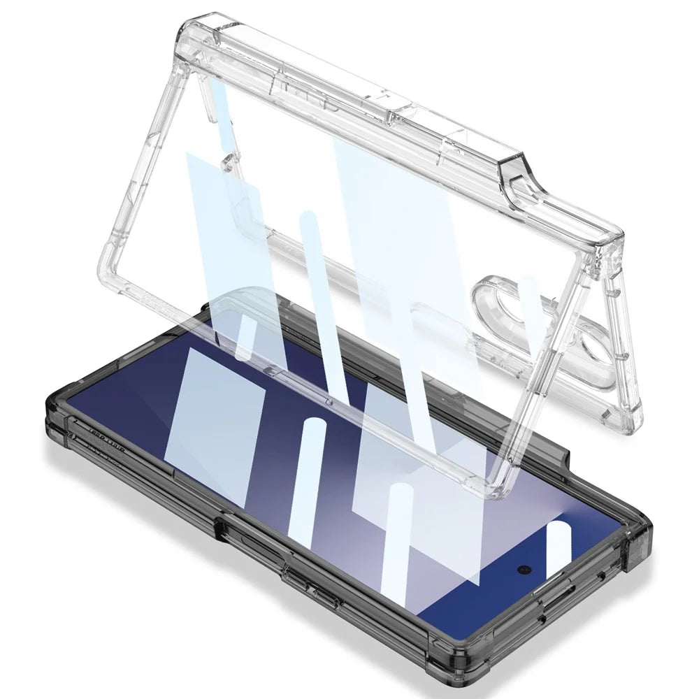 GKK For Samsung Galaxy Z Fold7 5G Kickstand Case Airbag Hinge Protection with Pen Holder Shockproof Phone Cover - Transparent - 6