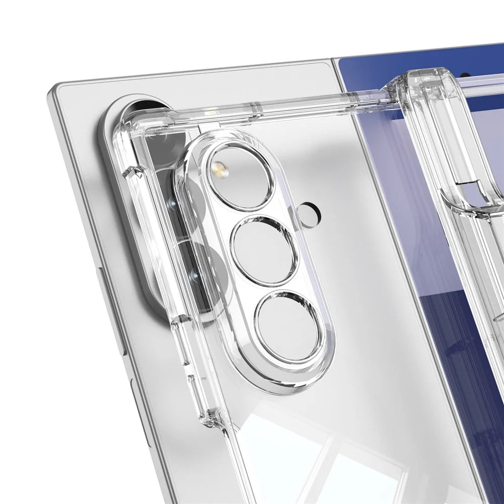 GKK For Samsung Galaxy Z Fold7 5G Kickstand Case Airbag Hinge Protection with Pen Holder Shockproof Phone Cover - Transparent - 7
