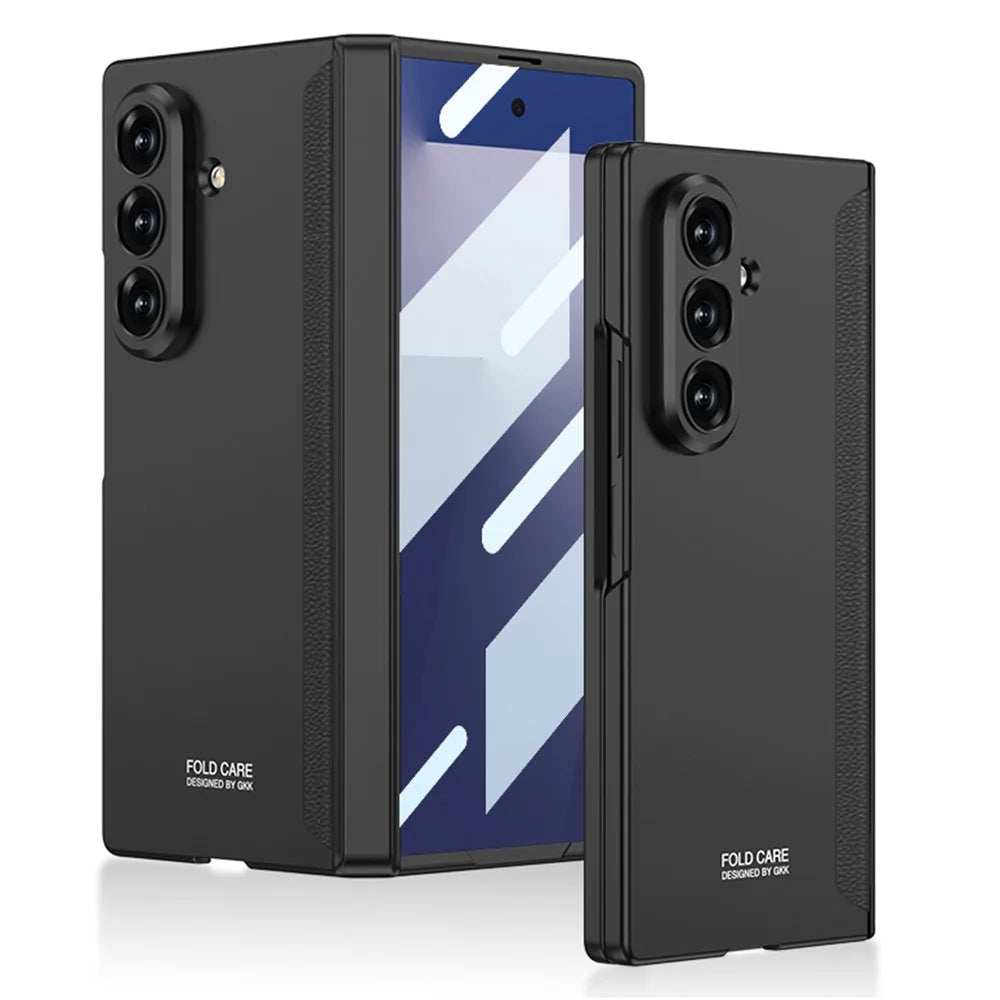 GKK For Samsung Galaxy Z Fold7 5G Case with Clear Screen Film Magnetic Hinge Protection Phone Cover - Black - 1