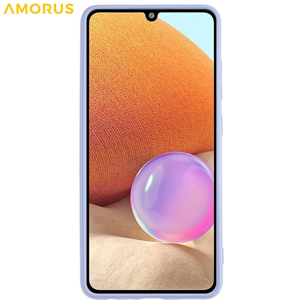 AMORUS For Samsung Galaxy A23 4G  /  5G (Global) Case Precise Cutouts TPU Fiber Lining Shockproof Phone Cover - Light Purple - 2