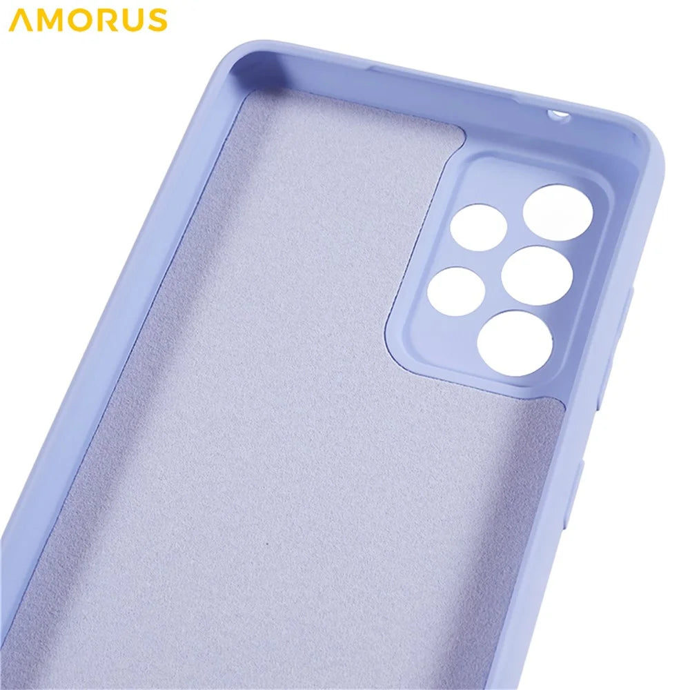 AMORUS For Samsung Galaxy A23 4G  /  5G (Global) Case Precise Cutouts TPU Fiber Lining Shockproof Phone Cover - Light Purple - 7