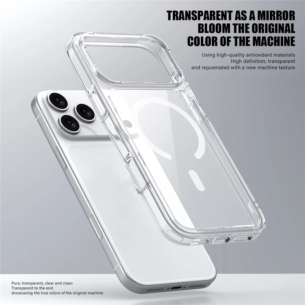 For iPhone 17 Pro Max Case Compatible with MagSafe TPU + PC Clear Phone Back Cover - Transparent - 3