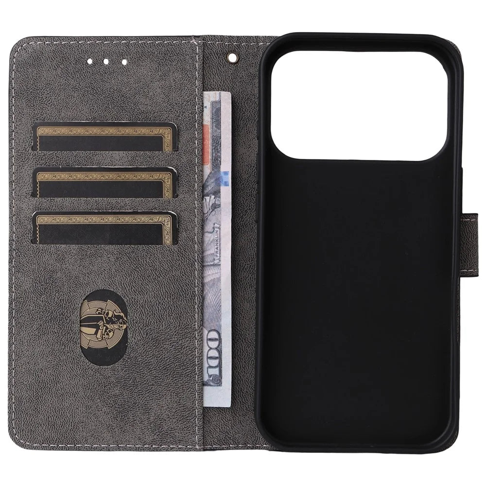 For iPhone 18 Pro Max / 17 Pro Max Case Wallet RFID Blocking PU Leather Phone Cover Stand with Strap - Black - 3