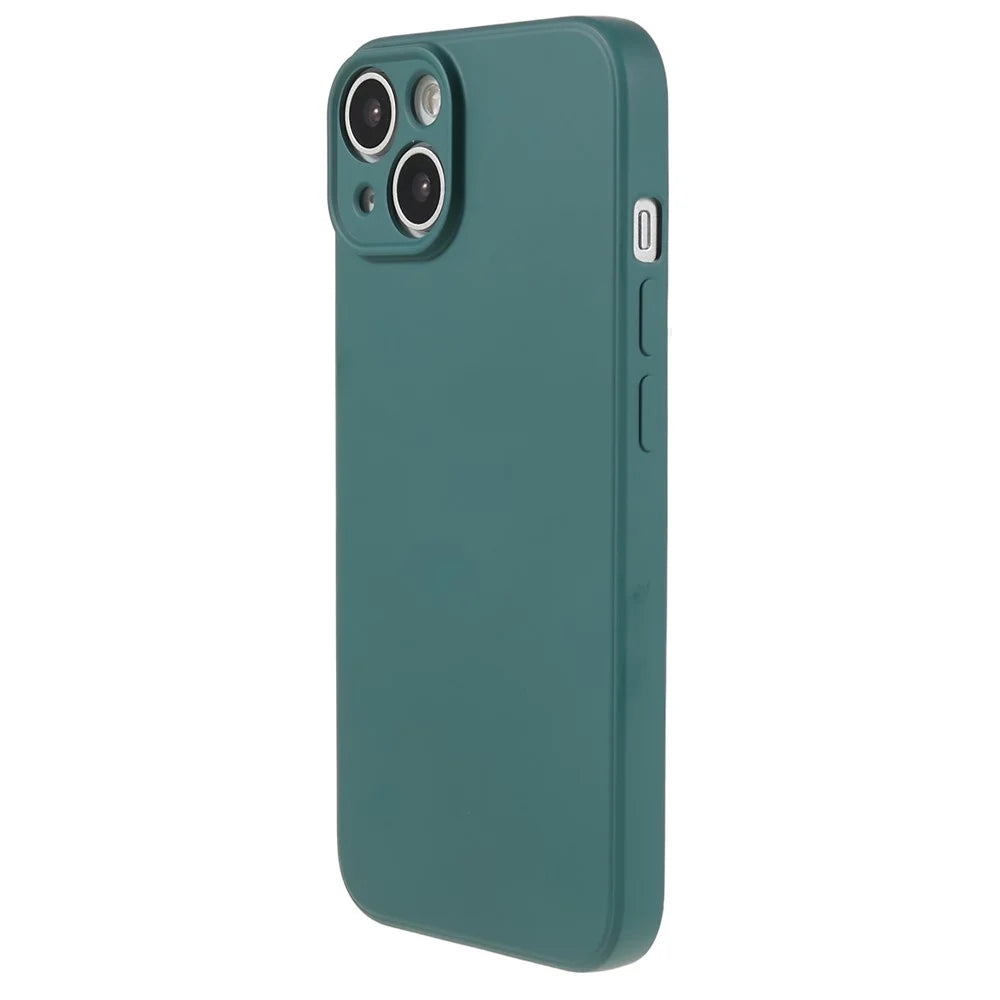 AMORUS For iPhone 14 Plus Case Precise Cutouts TPU Fiber Lining Shockproof Phone Cover - Army Green - 1