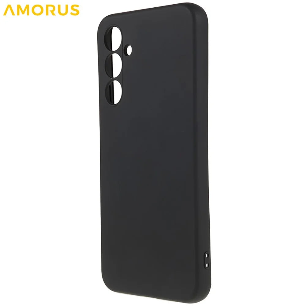 AMORUS For Samsung Galaxy S24 FE Case Precise Cutouts TPU Fiber Lining Shockproof Phone Cover - Black - 3