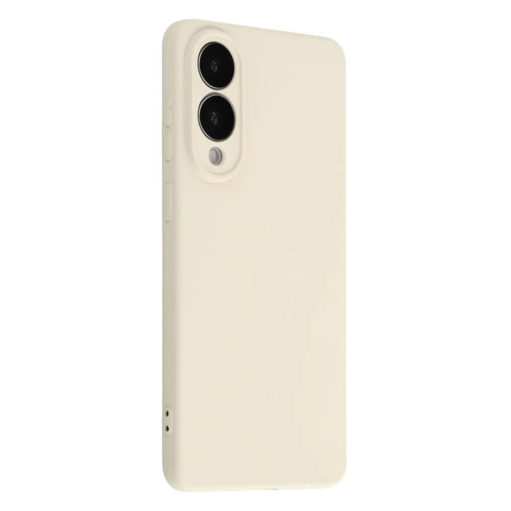 AMORUS For Samsung Galaxy S25 Edge Case Precise Cutouts TPU Fiber Lining Shockproof Phone Cover - White - 1