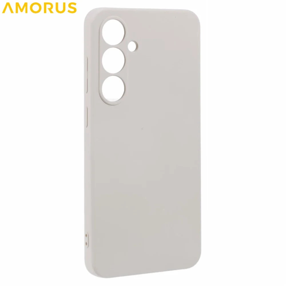 AMORUS For Samsung Galaxy A26 5G Case Precise Cutouts TPU Fiber Lining Shockproof Phone Cover - White - 3