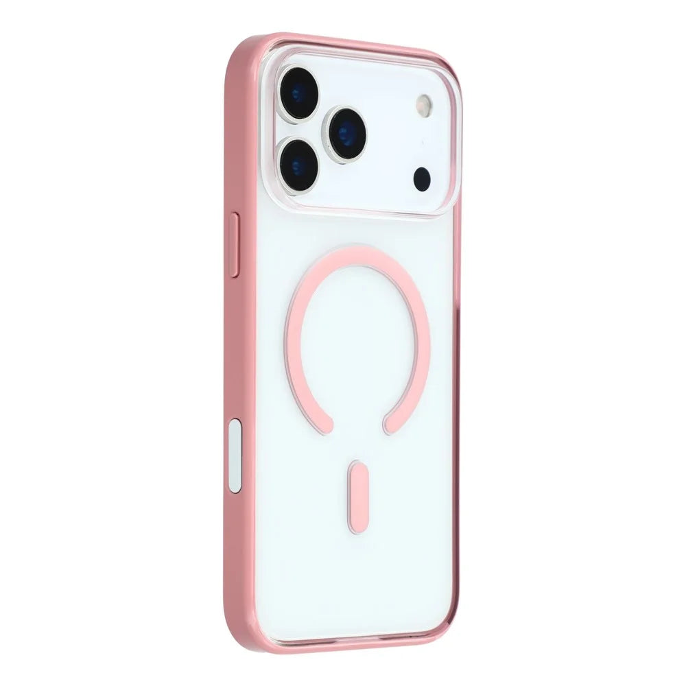 MUTURAL For iPhone 17 Pro Max Case Compatible with MagSafe Translucent PC + TPU Phone Cover - Pink - 1