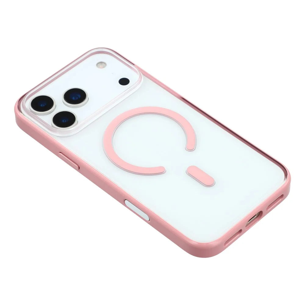 MUTURAL For iPhone 17 Pro Max Case Compatible with MagSafe Translucent PC + TPU Phone Cover - Pink - 4