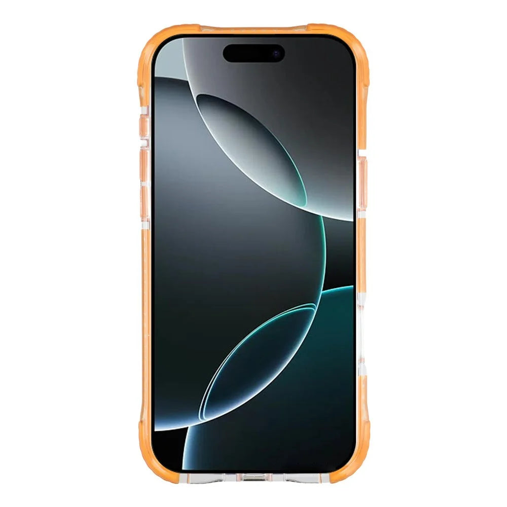 MUTURAL For iPhone 17 Pro Max Case Compatible with MagSafe Reinforced Corners PC + TPU Clear Phone Cover - Orange - 2