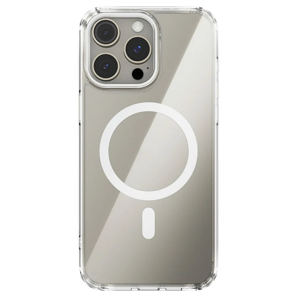 ABEEL For iPhone 13 Pro Case Compatible with MagSafe Anti Scratch Clear TPU PC Phone Back Cover - White - 1