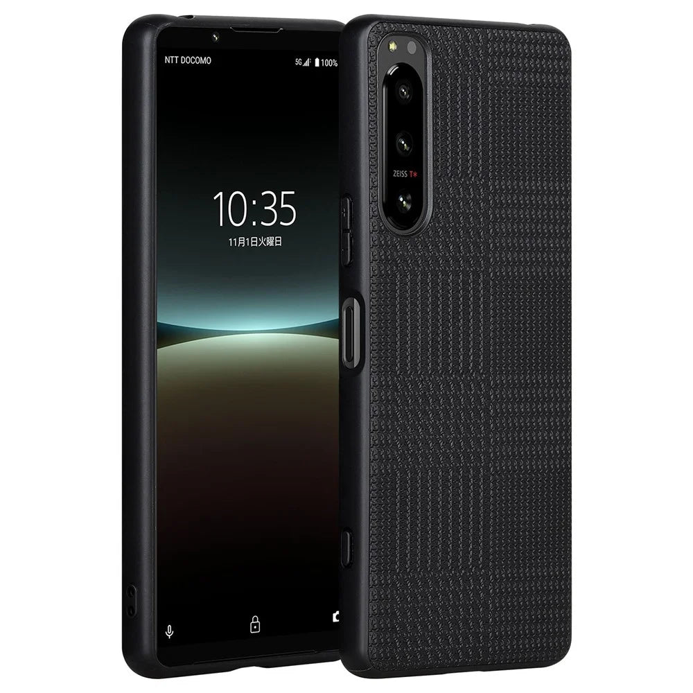 VILI TH Series Cellphone Case for Sony Xperia 1 IV 5G Anti-collision PU Leather Coated PC+TPU Protective Phone Cover - Black - 1