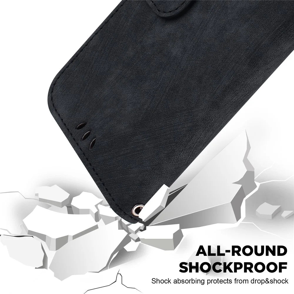 For Realme 15 Pro 5G  /  15 5G Wallet Case Tiger Imprint Leather Shockproof Phone Cover with Wrist Strap - Black - 4
