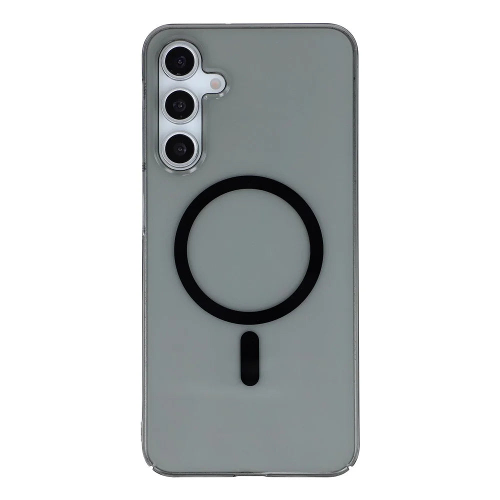For Samsung Galaxy A34 5G Crystal Clear Magnetic Case Hard PC Phone Cover - Transparent Black - 1