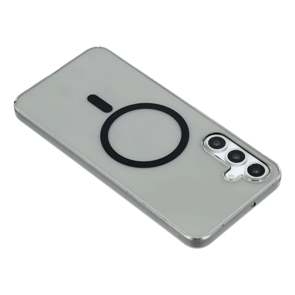 For Samsung Galaxy A34 5G Crystal Clear Magnetic Case Hard PC Phone Cover - Transparent Black - 5